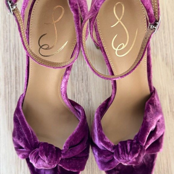 Sam Edelman Purple Velvet Heels. Size 8.5 - Picture 9 of 9